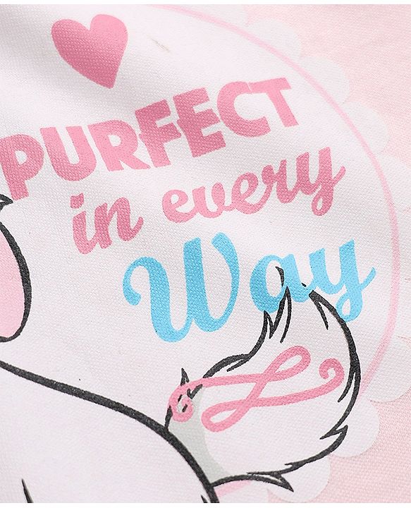 Babyhug Disney Interlock Knit Full Sleeves Romper With Aristocats Marie Graphic - Pink