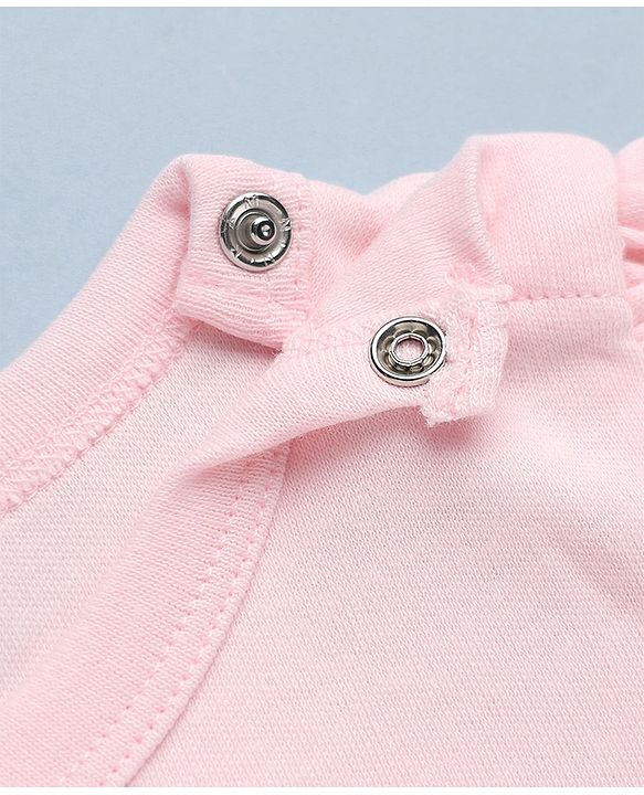 Babyhug Disney Interlock Knit Full Sleeves Romper With Aristocats Marie Graphic - Pink