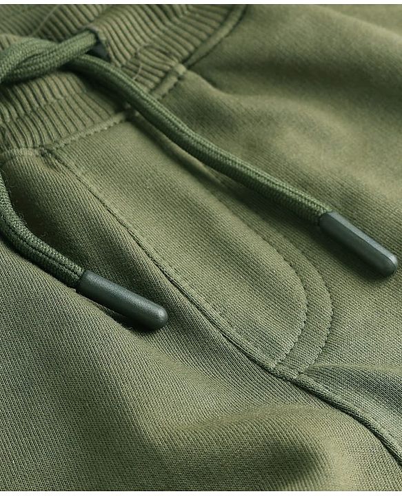 Pine Kids Knit Full Length Solid Color Lounge Pants  - Olive Green