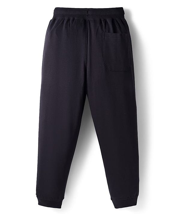 Pine Kids Knit Full Length Lounge Pant with Text Print - Black