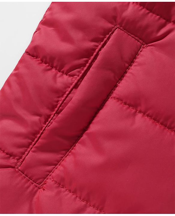 Babyhug Woven Sleeveless Solid Color Padded Hooded Jacket - Olive Green
