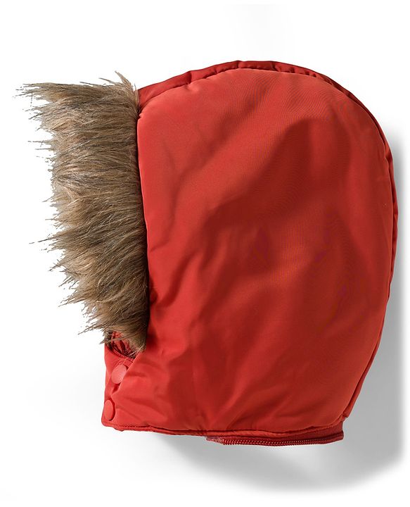 Babyhug Woven Full Sleeves Solid Color Puffer Jacket with Detachable Hood - Rust Orange