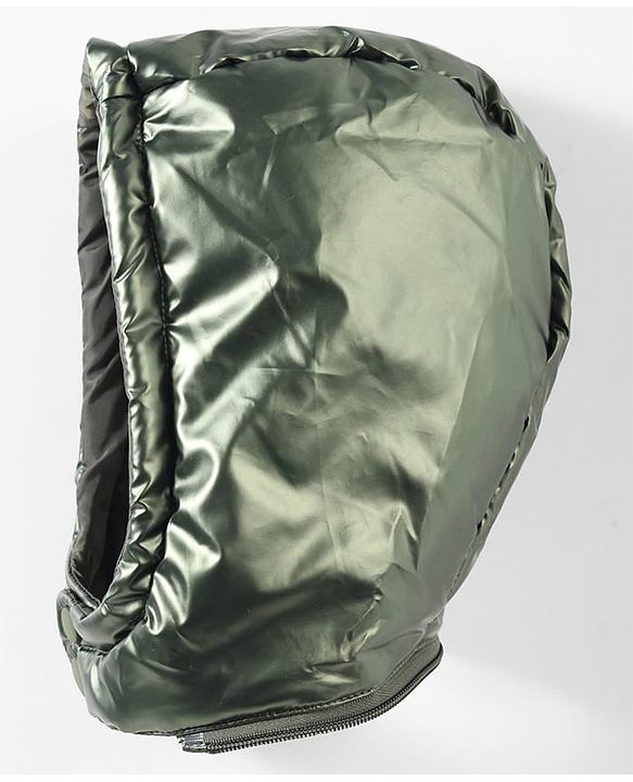 Babyhug Woven Full Sleeves Padded Jacket With Detachable Hood & Front Pockets - Green