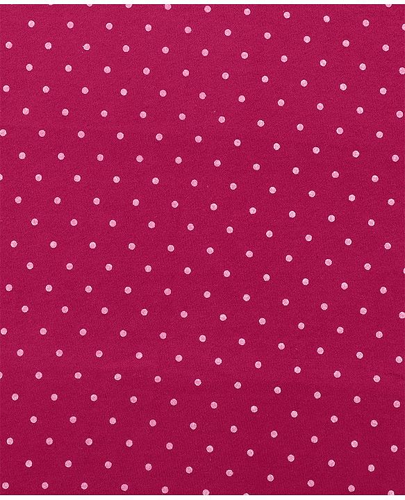 Babyhug Terry Knit Hooded Towel With Animal & Polka Dot Print L 76.2 x B 76.2 cm - Red