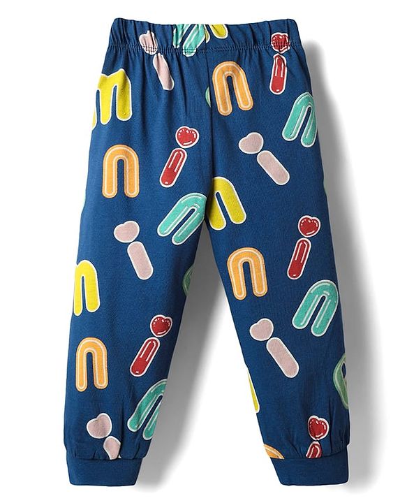 Babyhug Disney Single Jersey Knit Full Sleeves Night Suit with Minnie Mouse Graphics - Navy Blue