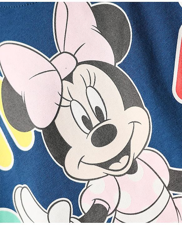 Babyhug Disney Single Jersey Knit Full Sleeves Night Suit with Minnie Mouse Graphics - Navy Blue