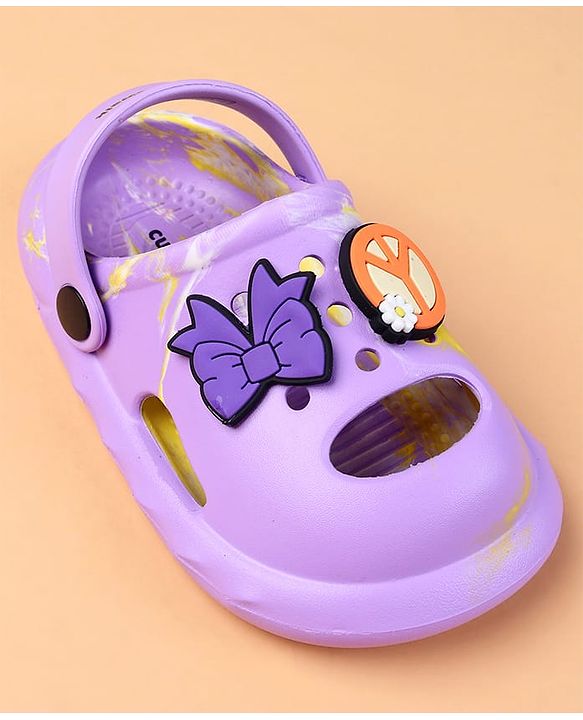Cute Walk by Babyhug Clogs With Butterfly Applique - Purple