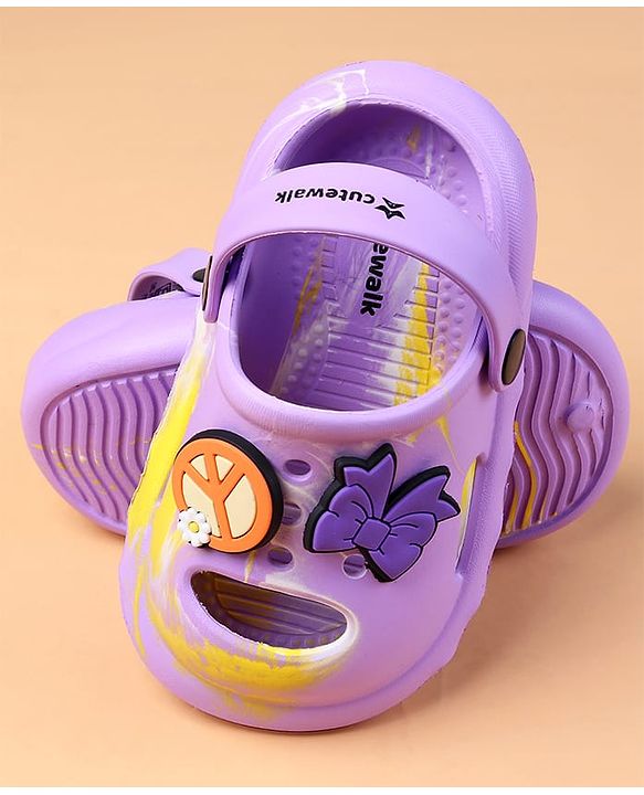 Cute Walk by Babyhug Clogs With Butterfly Applique - Purple