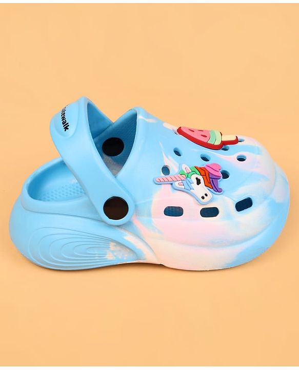 Cute Walk by Babyhug Clogs with Back Strap & Applique - Light Blue
