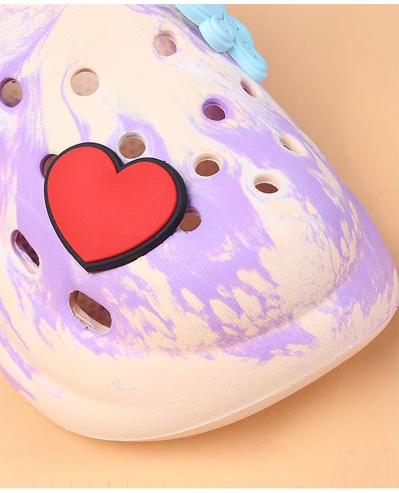 Cute Walk by Babyhug Clogs With Heart Applique - Purple