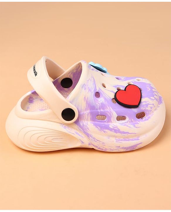 Cute Walk by Babyhug Clogs With Heart Applique - Purple