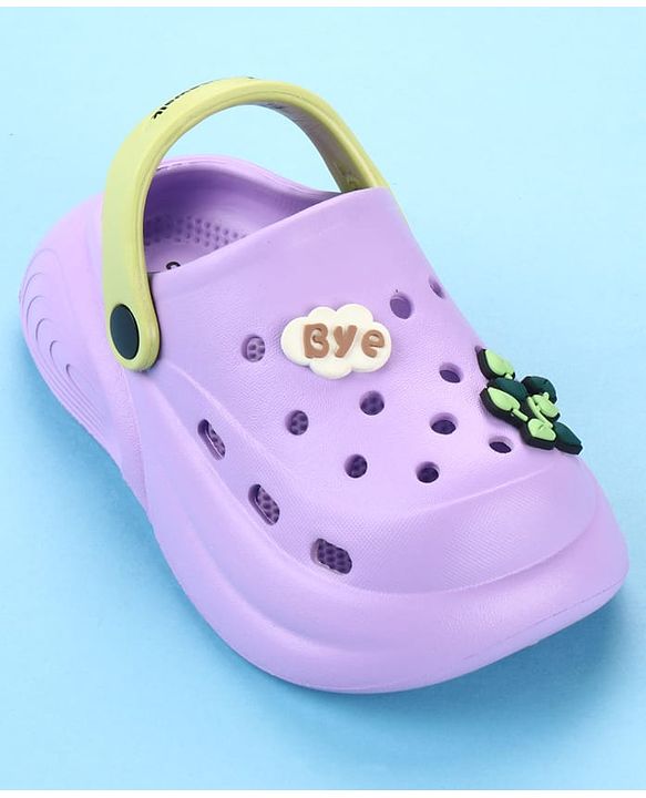 Cute Walk by Babyhug Clogs with Dino Applique & Back Strap - Purple