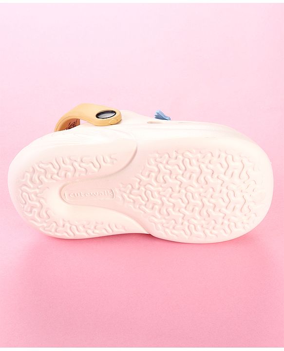 Cute Walk by Babyhug Clogs with Unicorn Applique & Back Strap - White