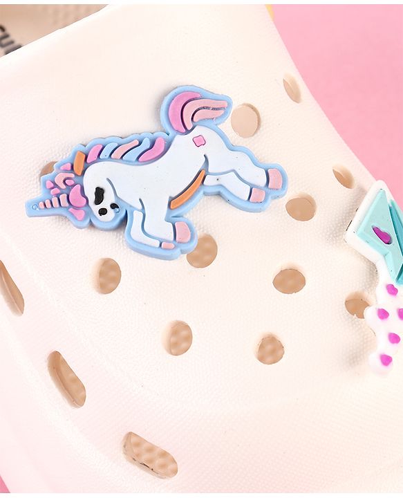 Cute Walk by Babyhug Clogs with Unicorn Applique & Back Strap - White