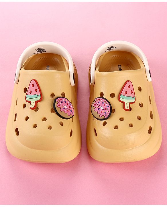 Cute Walk by Babyhug Clogs with Popsicle Applique & Back Strap - Mustard