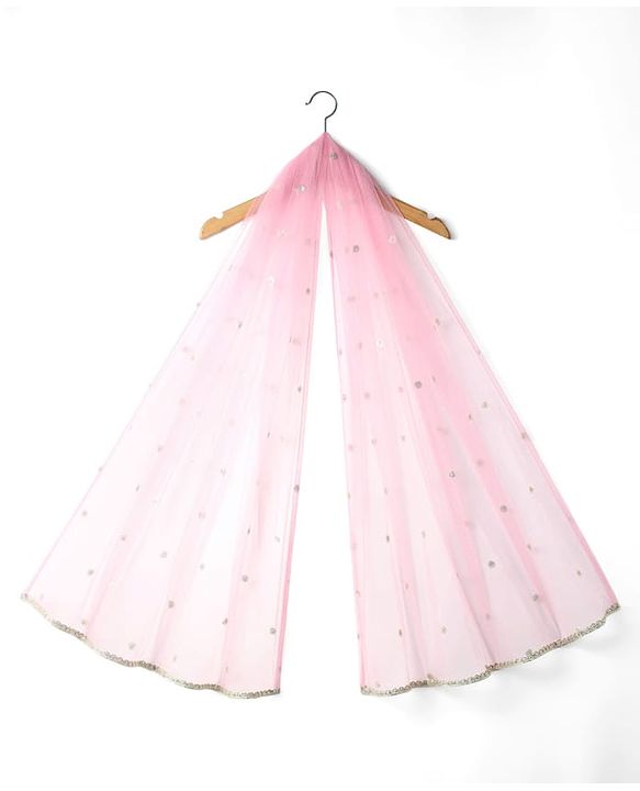 Babyhug Woven Three Fourth Sleeves Choli with Lehenga and Dupatta Set With Floral Sequin & Embroidery with Lace Detailing - Wine & Pink