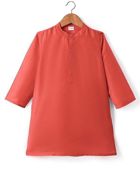 Babyhug Woven Full Sleeves Kurta Pyjama Set with  Embroidered Waistcoat - Red