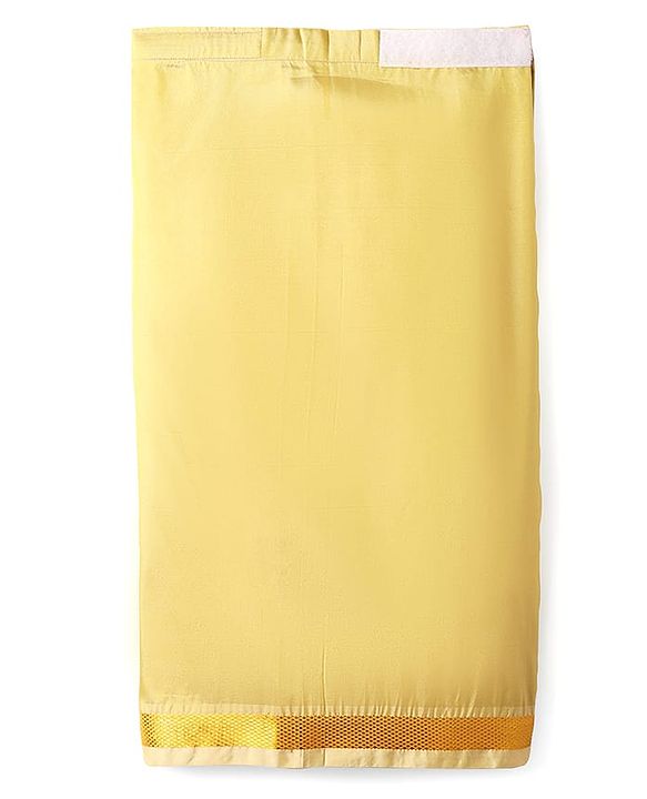 Babyhug Woven Half Sleeves Jacquard Shirt & Mundu Set - Golden