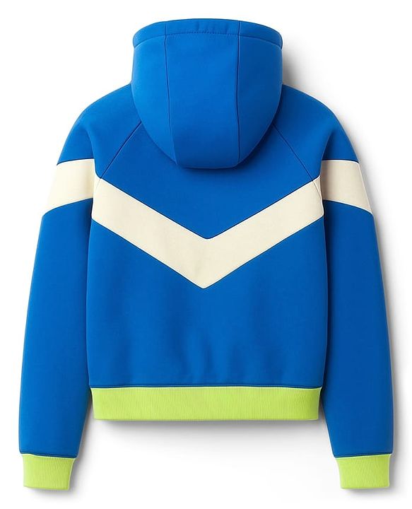 Pine Kids Cotton Knit Full Raglan Sleeves Hooded Sweatshirt With Cut & Sew Design - Blue