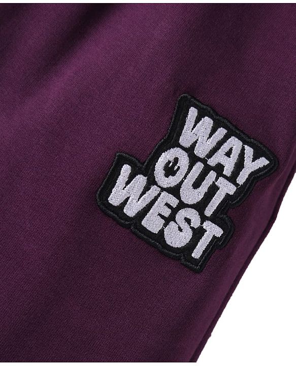 Pine Kids Knit Full Length Lounge Pant With Text Print - Plum