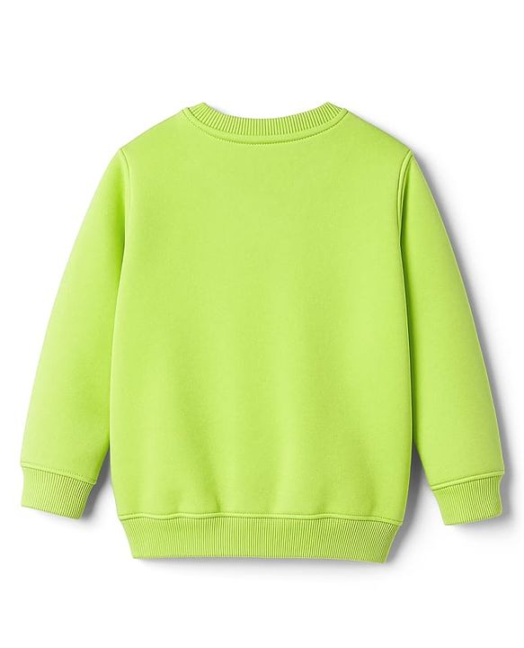 Pine Kids Cotton Knit Full Sleeves Sweatshirt With Floral Print - Limegreen
