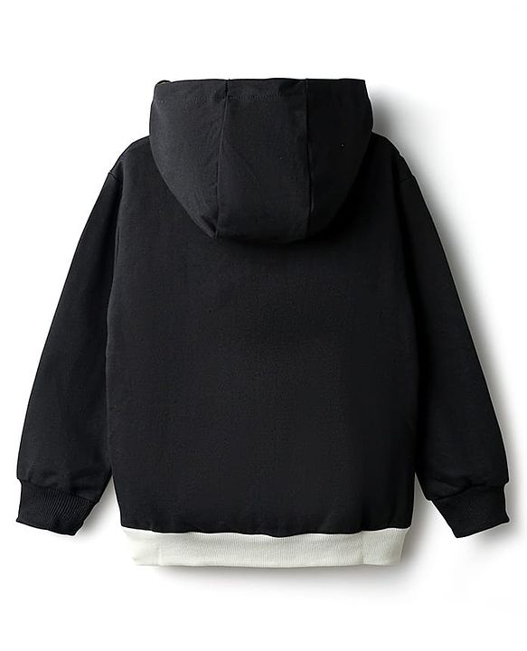 Pine Kids Cotton Knit Full Sleeves Hooded Sweatshirt With So What Print & Kangaroo Pockets - Black & Green