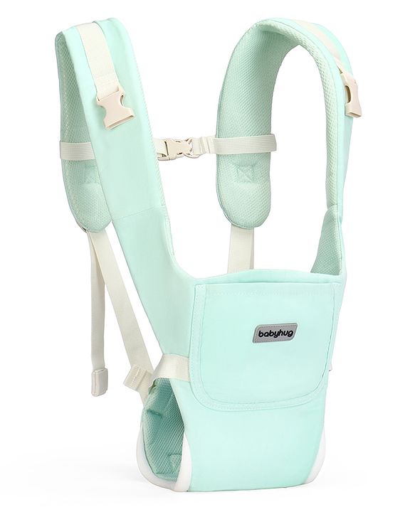 Babyhug Snuggle Bloom 8 in 1 Baby Carrier with Hip Seat - Sea Green| Ideal for Carrying 3.6-15 kg Babies Aged 5-36 months| Optimal Weight Distribution| Adjustable Safety Buckle| Breathable Fabric