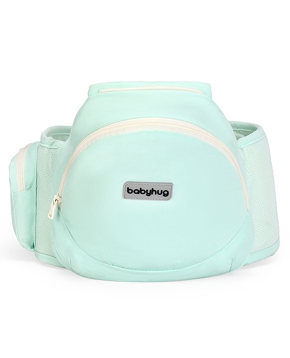 Babyhug Snuggle Bloom 8 in 1 Baby Carrier with Hip Seat - Sea Green| Ideal for Carrying 3.6-15 kg Babies Aged 5-36 months| Optimal Weight Distribution| Adjustable Safety Buckle| Breathable Fabric