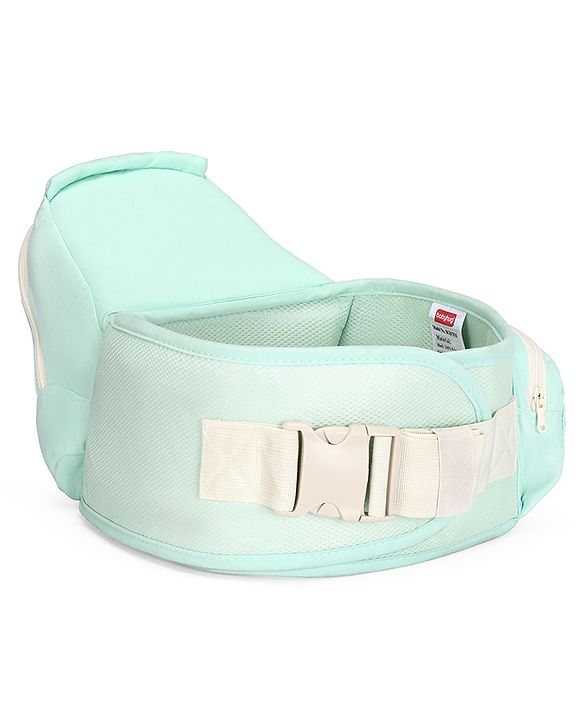 Babyhug Snuggle Bloom 8 in 1 Baby Carrier with Hip Seat - Sea Green| Ideal for Carrying 3.6-15 kg Babies Aged 5-36 months| Optimal Weight Distribution| Adjustable Safety Buckle| Breathable Fabric