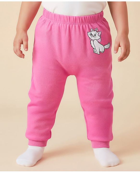 Babyhug Disney Interlock Knit Full Length Diaper Leggings with Aristocats Marie Graphics Pack of 3 - Green Pink & White