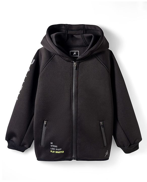 Pine Active Knit Full Sleeves Ultra Comfort Athleisure Jacket With Hoodie & Joggers Set - Black