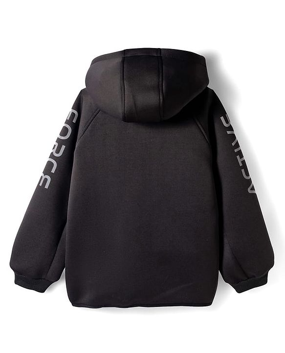 Pine Active Knit Full Sleeves Ultra Comfort Athleisure Jacket With Hoodie & Joggers Set - Black