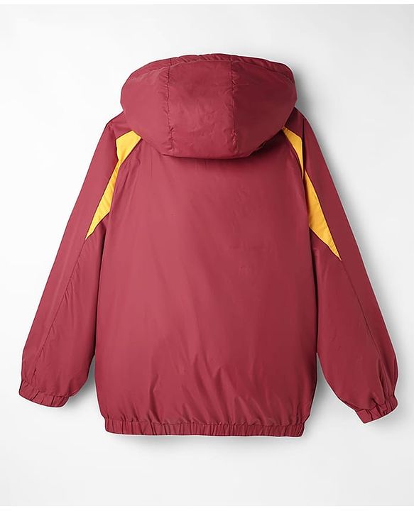 Pine Active Woven Full Raglan Sleeves Colour Block Ultra Comfort Lightweight Windbreaker Athleisure Hooded Jacket With Tape Detailing - Maroon