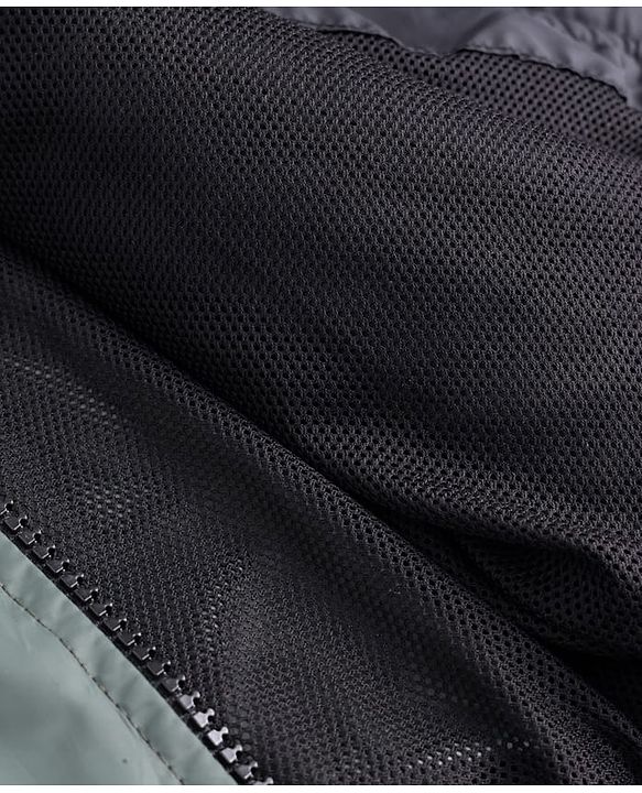 Pine Active Woven Full Sleeves Cut & Sew Ultra Comfort Athleisure Hooded Jacket With Text Print - Black & Green