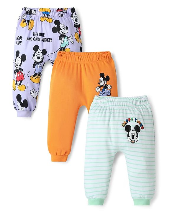 Babyhug Disney Cotton  Knit Full Length Lounge Pant Car Print - Blue main image 1