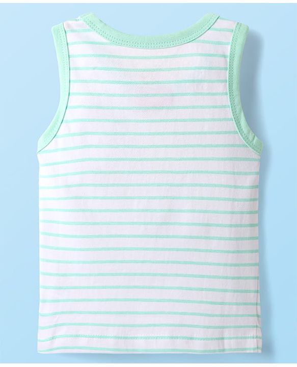 Babyhug Disney 100% Cotton Sleeveless Vests With Mickey Mouse Graphics Pack Of 3 - Lilac Light Green & Orange