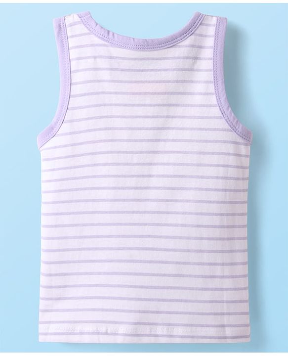 Babyhug Disney 100% Cotton Sleeveless Vests With Mickey Mouse Graphics Pack Of 3 - Lilac Light Green & Orange