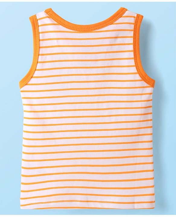 Babyhug Disney 100% Cotton Sleeveless Vests With Mickey Mouse Graphics Pack Of 3 - Lilac Light Green & Orange
