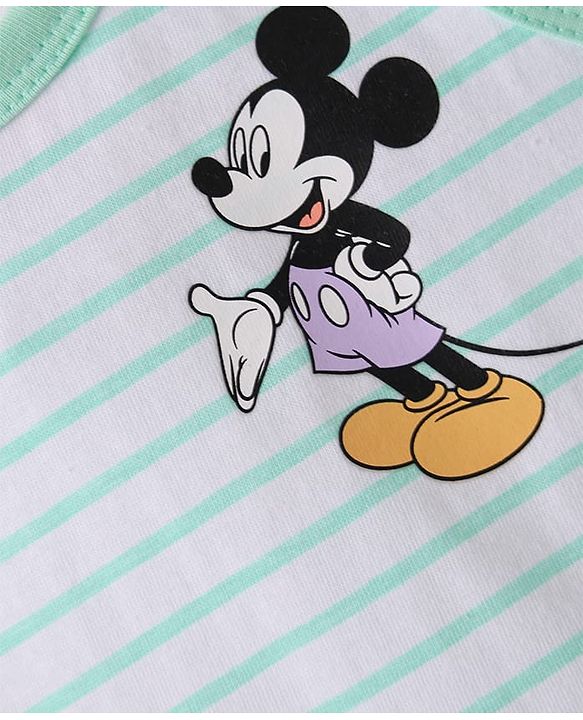 Babyhug Disney 100% Cotton Sleeveless Vests With Mickey Mouse Graphics Pack Of 3 - Lilac Light Green & Orange