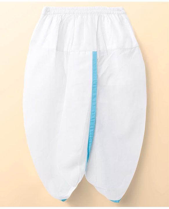 Babyhug Cambric Full Sleeves Solid Color Kurta Dhoti Set - Aqua Blue