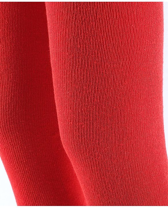 Pine Kids Knit Solid Tights - Red