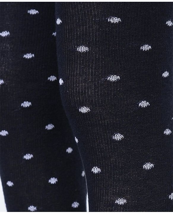 Pine Kids Knit Printed Tights - Navy Blue