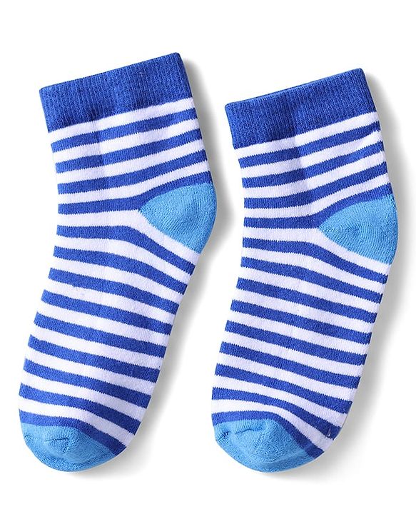 Pine Kids Cotton Knit Ankle Length Socks With Stripes & Fish Pack Of 3 (Colour May Vary)