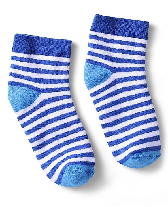 Pine Kids Cotton Knit Ankle Length Socks With Stripes & Fish Pack Of 3 (Colour May Vary)