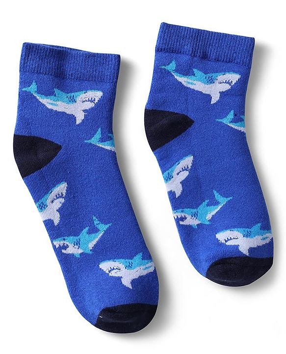 Pine Kids Cotton Knit Ankle Length Socks With Stripes & Fish Pack Of 3 (Colour May Vary)