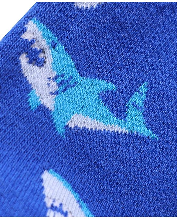 Pine Kids Cotton Knit Ankle Length Socks With Stripes & Fish Pack Of 3 (Colour May Vary)