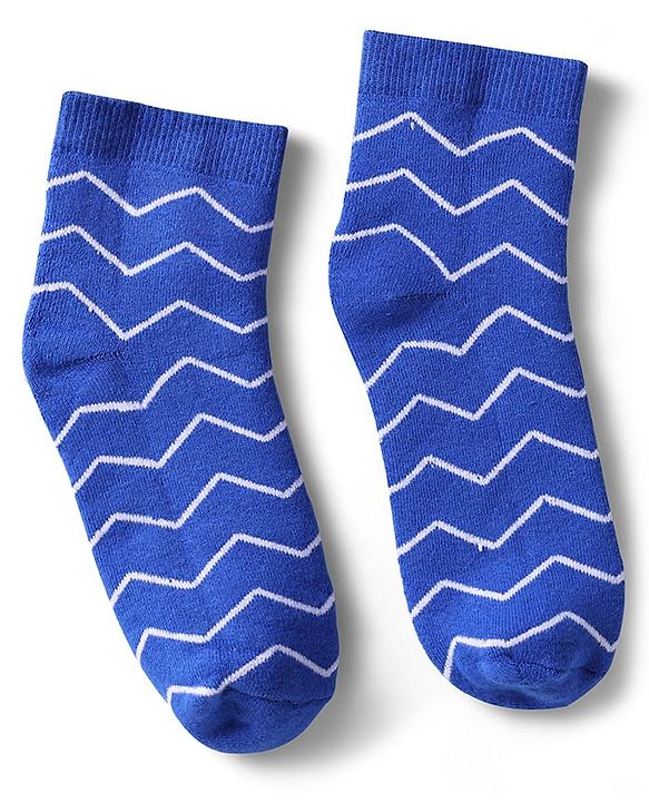 Pine Kids Cotton Knit Ankle Length Socks With Stripes & Fish Pack Of 3 (Colour May Vary)
