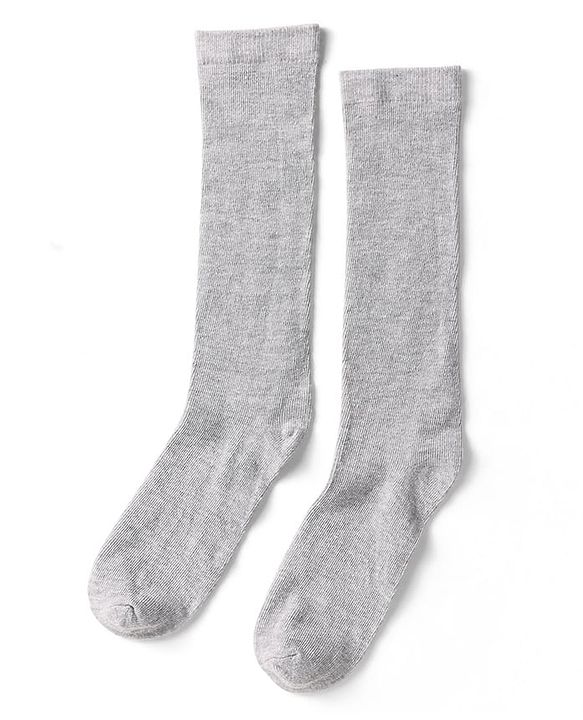 Pine Kids Cotton Knit Knee Length Solid Colour Socks Pack Of 3 (Colour May Vary)