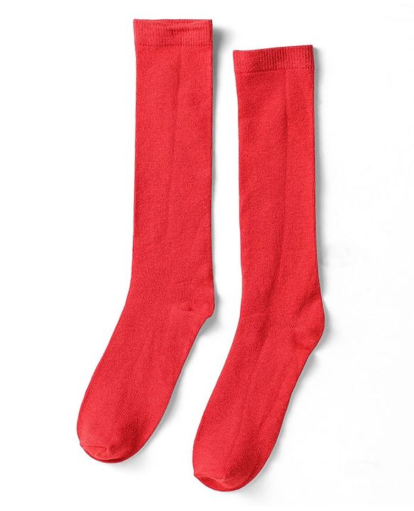 Pine Kids Cotton Knit Knee Length Solid Colour Socks Pack Of 3 (Colour May Vary)