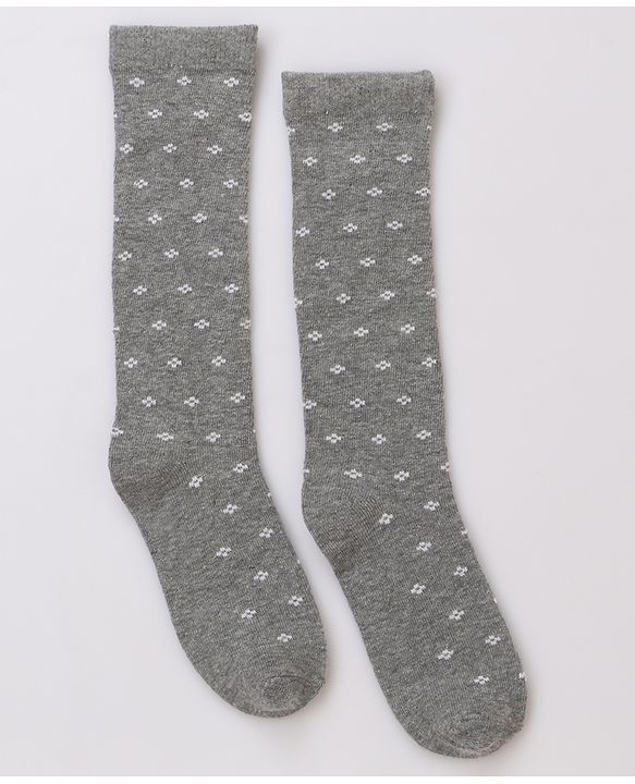 Pine Kids Cotton Knit Knee Length Designed Socks Pack Of 3 (Colour May Vary)